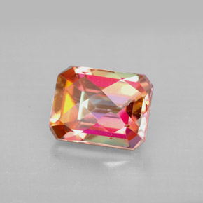 Topazio azotic naturale multicolore da 2,88 ct, taglio smeraldo, VVS-VS