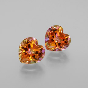 Gemme di Topazio nitrico Arcobaleno multicolore naturale da  ct, A forma di cuore, VVS-VS