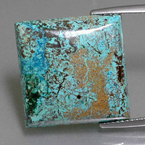 Azzurrite naturale blu da 18,13 ct, quadrato, opaco