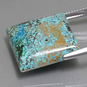 Azzurrite naturale blu da 18,13 ct, quadrato, opaco