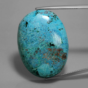 Azzurrite naturale blu da 48,69 ct, taglio ovale, opaco