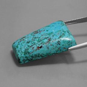 Azzurrite naturale blu da 37,80 ct, baguette, opaco