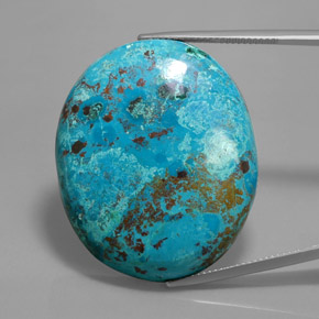 Azzurrite naturale blu da 56,83 ct, taglio ovale, opaco