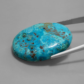 Azzurrite naturale blu da 56,83 ct, taglio ovale, opaco