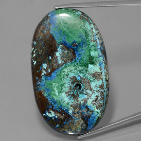 Azzurrite Blu multicolore naturale da 58.74 ct, Taglio ovale, Opaco