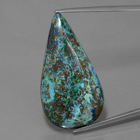 Azzurrite naturale blu da 26,58 ct, taglio a pera, opaco