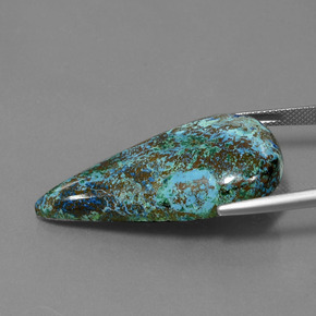 Azzurrite naturale blu da 26,58 ct, taglio a pera, opaco