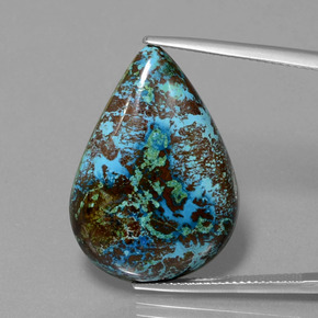 Azzurrite naturale blu da 22,72 ct, taglio a pera, opaco