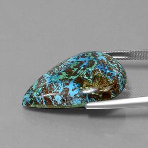 Azzurrite naturale blu da 22,72 ct, taglio a pera, opaco