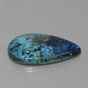 Azzurrite naturale blu da 40,30 ct, taglio a pera, opaco