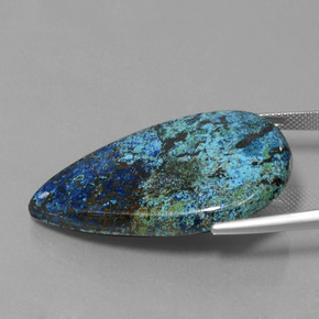 Azzurrite naturale blu da 40,30 ct, taglio a pera, opaco