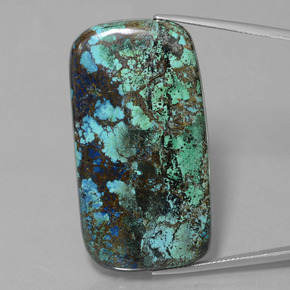 Azzurrite blu multicolore naturale da 76,94 ct, taglio a cuscino, opaco