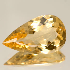 Berillo naturale giallo da 3,85 ct, taglio a pera, IF