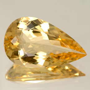 Berillo naturale giallo da 3,85 ct, taglio a pera, IF