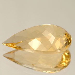 Berillo naturale giallo da 3,85 ct, taglio a pera, IF