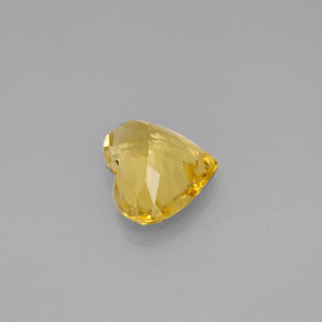 Berillo naturale giallo da 1,52 ct, a forma di cuore, VVS