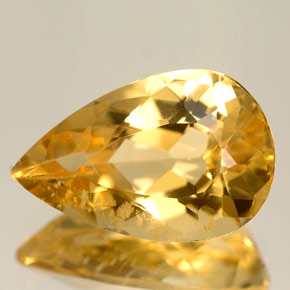 Berillo naturale giallo da 4,51 ct, taglio a pera, VS