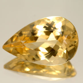 Berillo naturale giallo da 5,50 ct, taglio a pera, IF