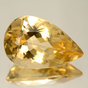 Berillo naturale giallo da 5,50 ct, taglio a pera, IF