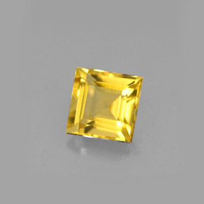 Berillo naturale giallo da 0,55 ct, quadrato, VVS