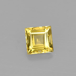 Berillo giallo oro naturale da 0,55 ct, quadrato, VVS