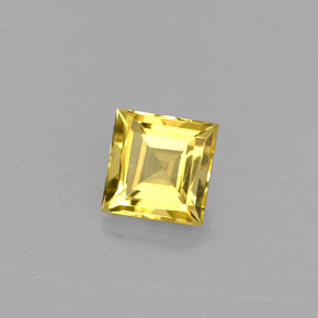 Berillo giallo oro naturale da 0,55 ct, quadrato, VVS