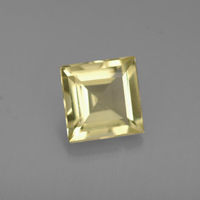 Berillo naturale giallo da 0,64 ct, quadrato, VVS