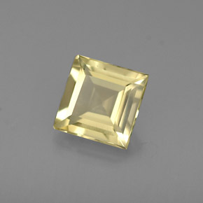 Berillo naturale giallo da 0,64 ct, quadrato, VVS