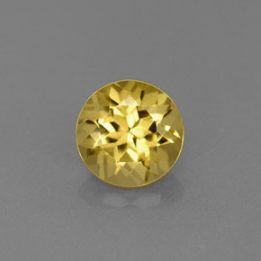 Berillo naturale giallo da 0,76 ct, taglio rotondo, VS