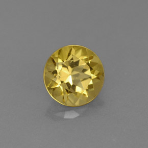 Berillo naturale giallo da 0,76 ct, taglio rotondo, VS
