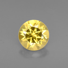 Berillo naturale giallo da 0,75 ct, taglio rotondo, VS-SI