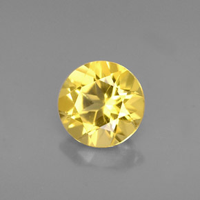 Berillo naturale giallo da 0,75 ct, taglio rotondo, VS-SI