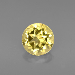 Berillo naturale giallo da 0,74 ct, taglio rotondo, VVS-VS