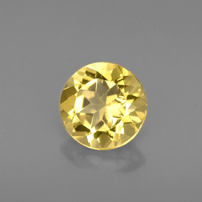 Berillo naturale giallo da 0,74 ct, taglio rotondo, VVS-VS