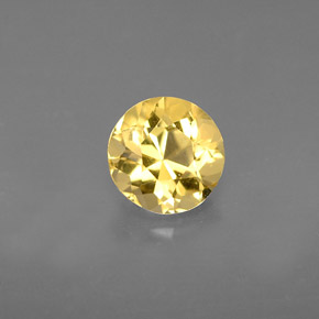 Berillo naturale giallo da 0,67 ct, taglio rotondo, VVS-VS