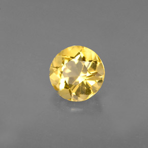 Berillo naturale giallo da 0,67 ct, taglio rotondo, VVS-VS