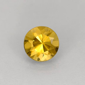Berillo naturale giallo da 0,62 ct, taglio rotondo, VS