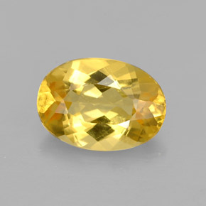 Berillo naturale giallo da 2,03 ct, taglio ovale, VVS-VS