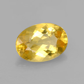 Berillo naturale giallo da 2,03 ct, taglio ovale, VVS-VS