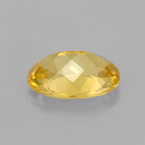 Berillo naturale giallo da 2,03 ct, taglio ovale, VVS-VS