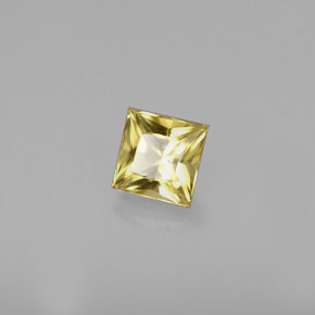 Berillo naturale giallo da 0,52 ct, quadrato, VVS