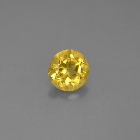 Berillo naturale giallo da 0,79 ct, taglio rotondo, VS