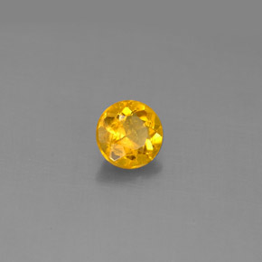 Berillo naturale giallo da 0,58 ct, taglio rotondo, VS