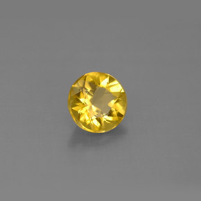 Berillo naturale giallo da 0,59 ct, taglio rotondo, VS