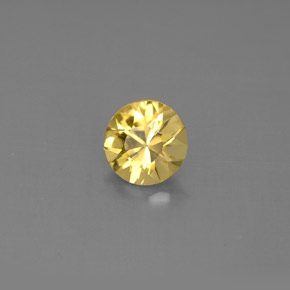 Berillo naturale giallo da 0,58 ct, taglio rotondo, VS