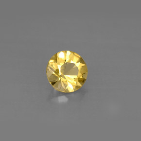 Berillo naturale giallo da 0,58 ct, taglio rotondo, VS