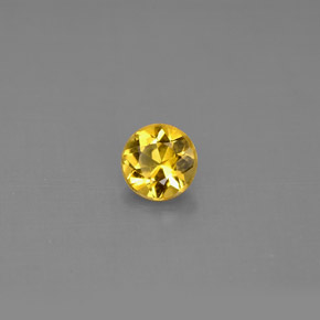 Berillo naturale giallo da 0,45 ct, taglio rotondo, VS