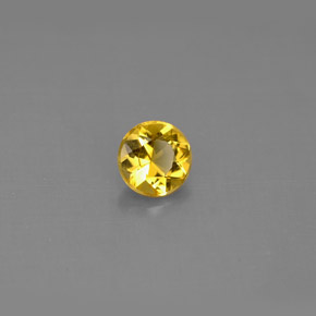 Berillo naturale giallo da 0,45 ct, taglio rotondo, VS
