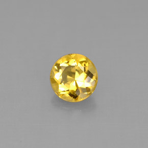 Berillo naturale giallo da 0,56 ct, taglio rotondo, VS