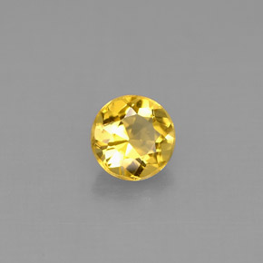 Berillo naturale giallo da 0,56 ct, taglio rotondo, VS